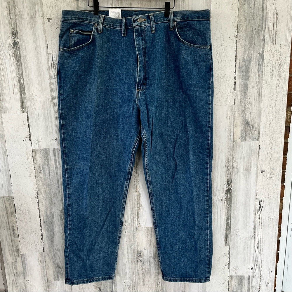 Wrangler Men’s Relaxed Fit Straight Leg Blue Denim Jeans Size 44X32 100% Cotton